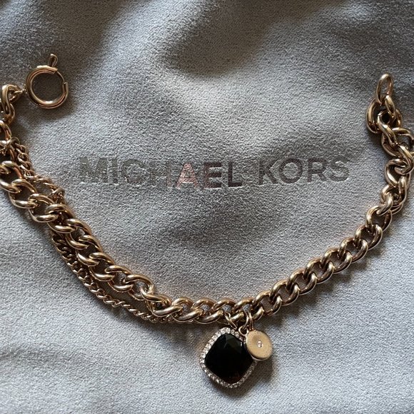 Michael Kors Rose Gold Brown Stone Bracelet - Picture 2 of 4